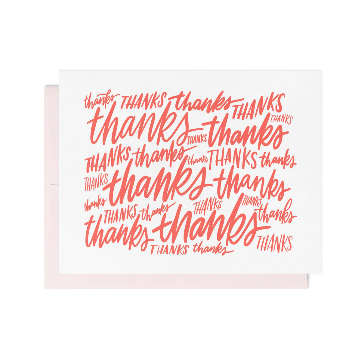 Friendly Fire Paper - All the Thanks | Hand Lettered Letterpress Card