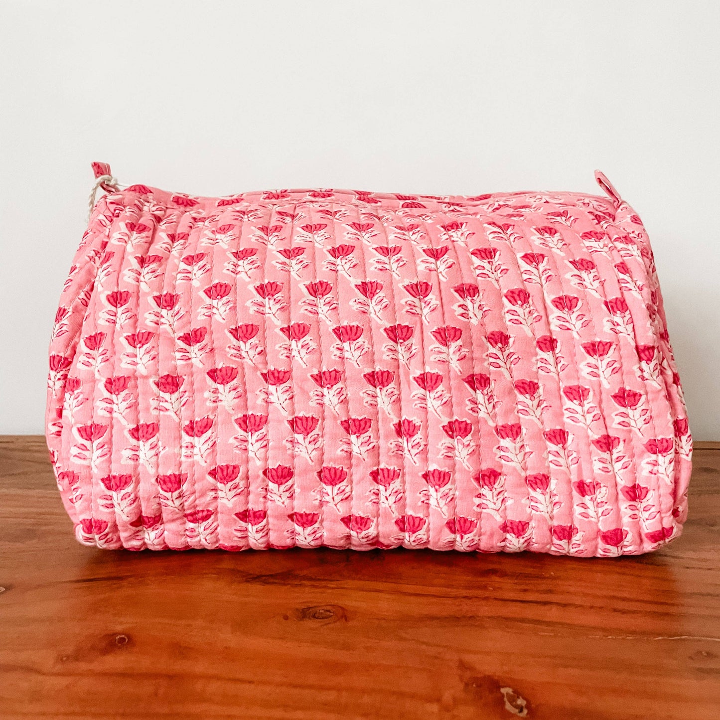Kalyana Textiles - Pink Floral Block Print Pouch