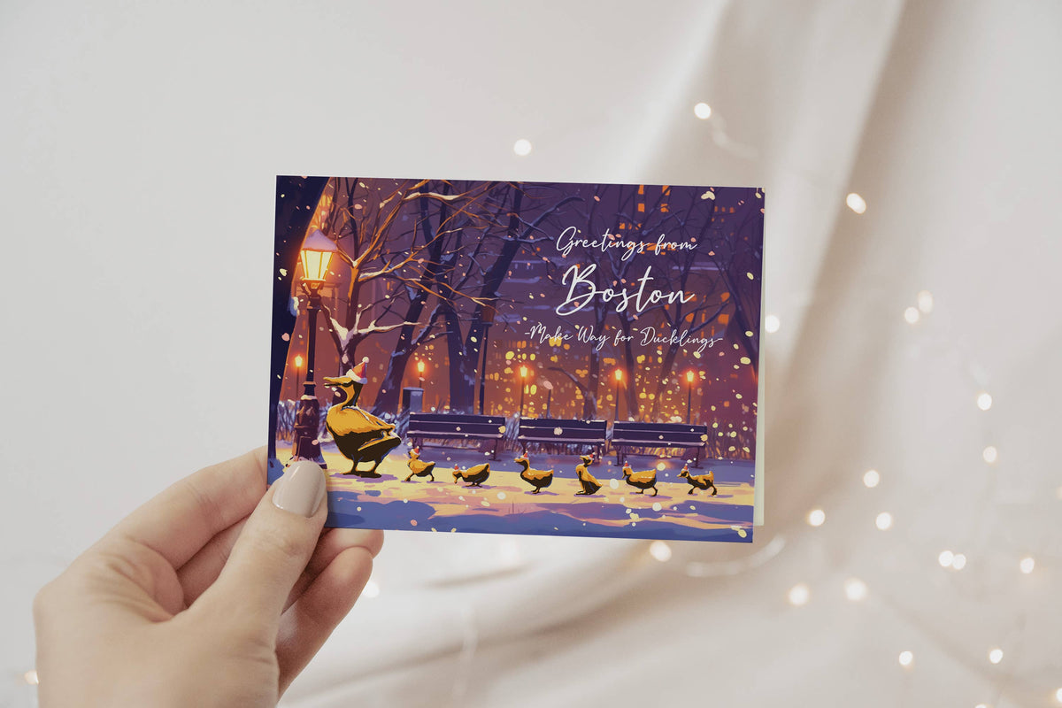 anyangART Studio - Boston Greeting Card | Boston Ducklings Boston Christmas