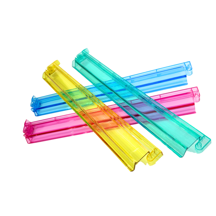 Mahjong Studios - Mahjong Rack and Pusher Set of 4 - Multi Colors Blue Purple Red Green Clear
