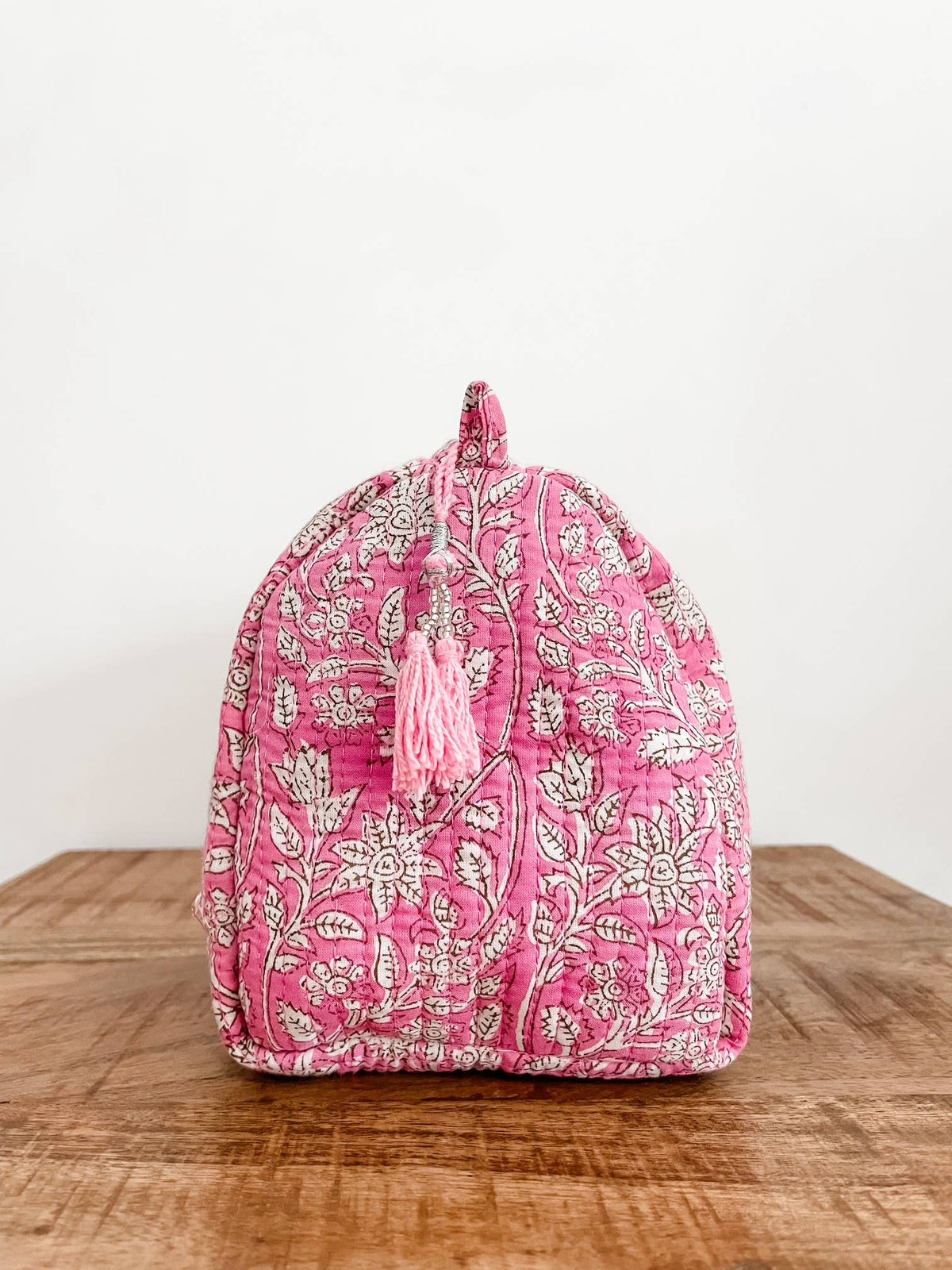 Kalyana Textiles - Pink Vines Block Print Pouch