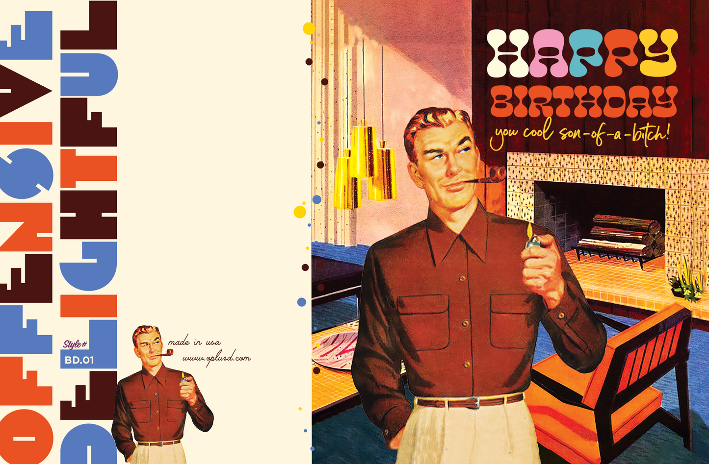 offensivedelightful - MIDCENTURY SOB BIRTHDAY card