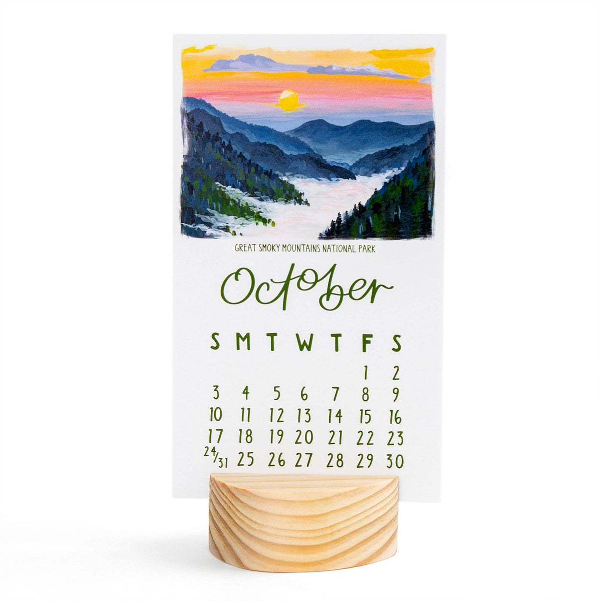 1canoe2 | One Canoe Two Paper Co. - National Parks 2027 Mini Desk Calendar + Wooden Block