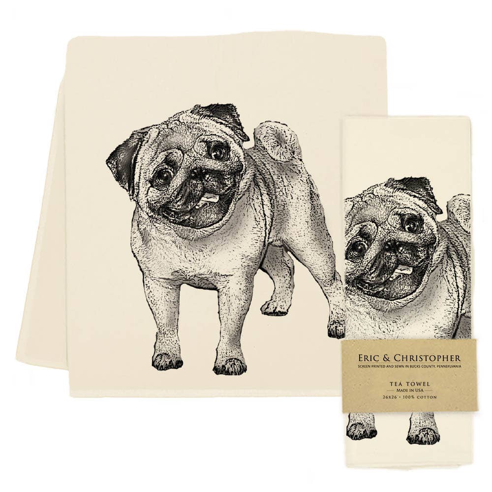 Eric & Christopher - Pug Tea Towel