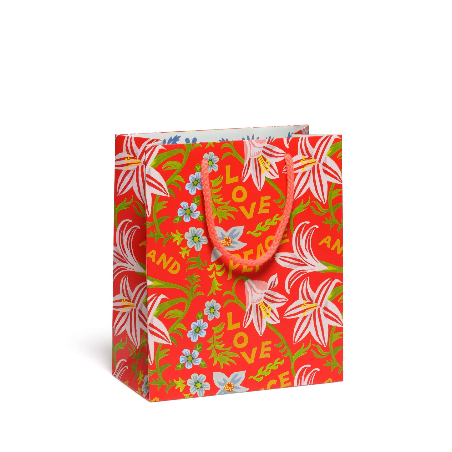 Red Cap Cards - Peace and Love Amaryllis gift bags