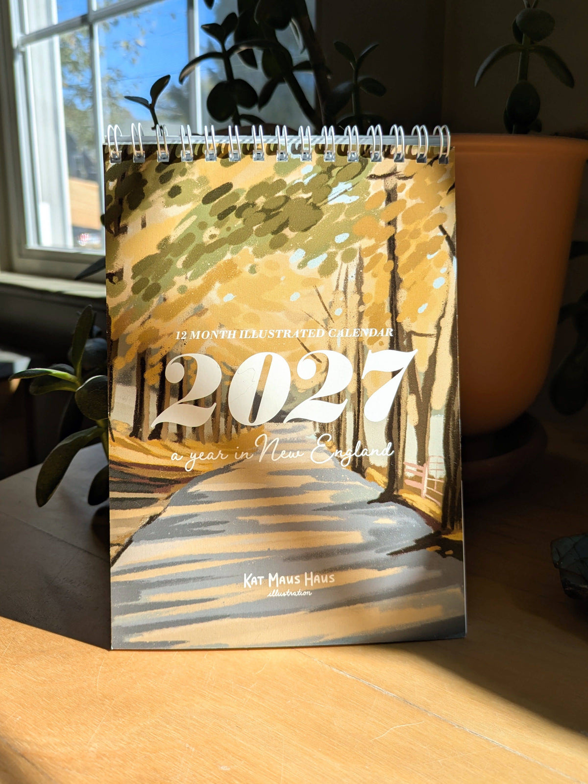 Kat Maus Haus Illustration - 2027 Desk Calendar: "A Year in New England"