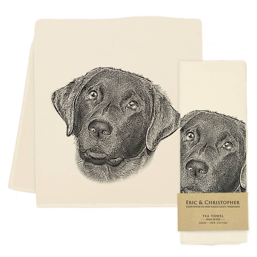 Eric & Christopher - Black Lab 1 Tea Towel