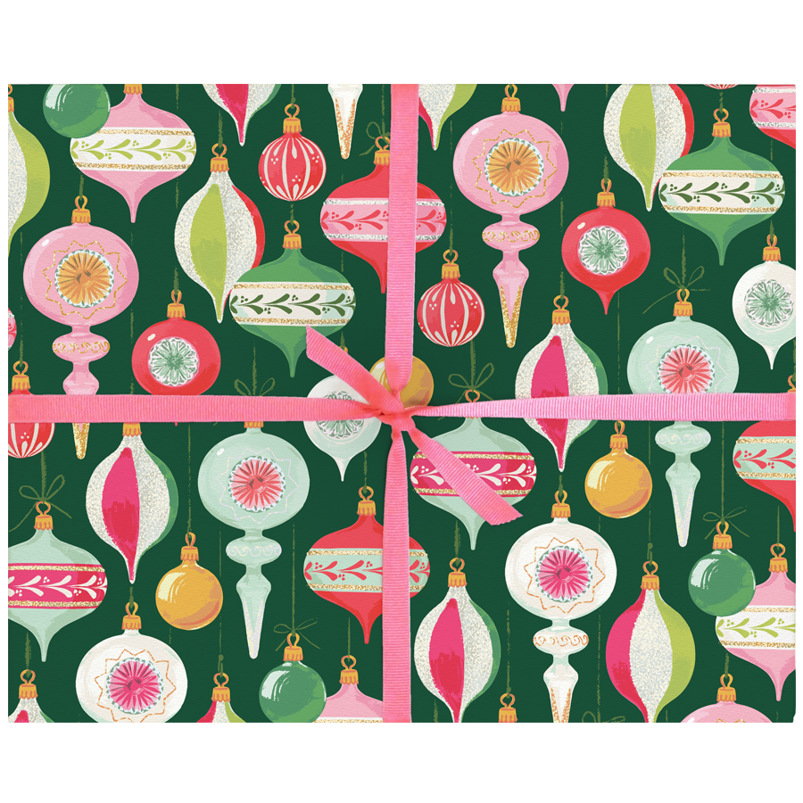 Smudge Ink - Vintage Ornaments Gift Wrap