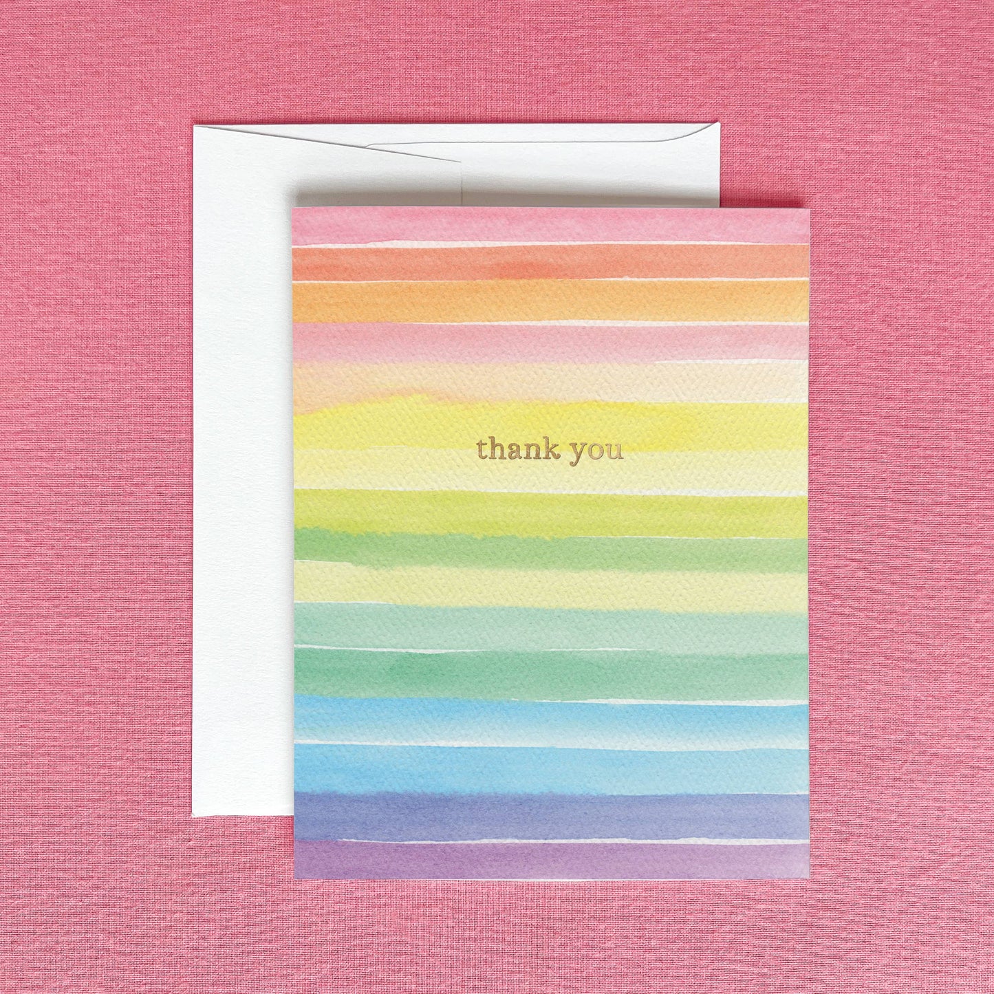 Gert & Co - Colorful Stripes Thank You Card | Gold Foil Thank You Card