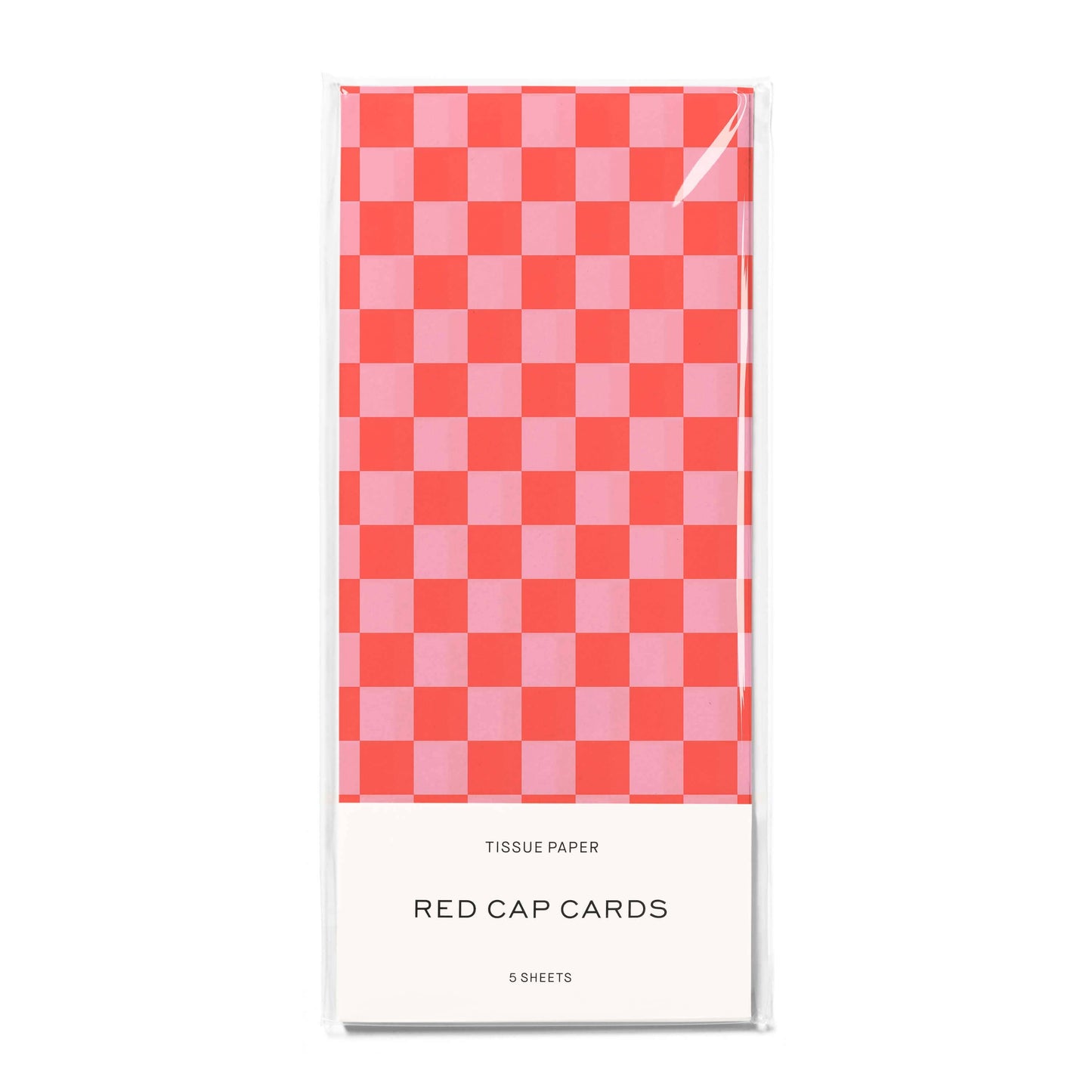 Red Cap Cards - Red and Pink Checkers tissue paper