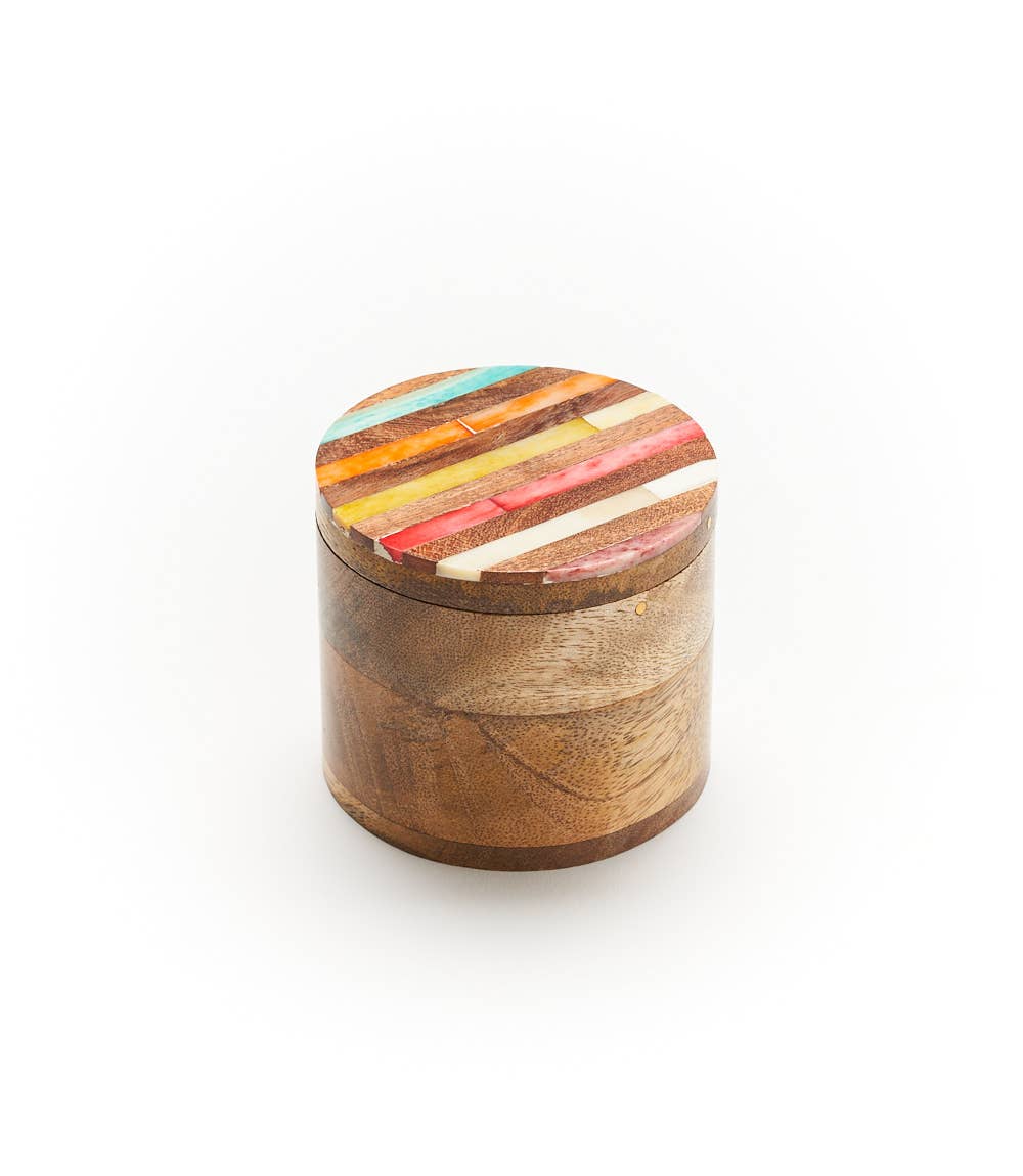 RAINBOW ROUND BONE Keepsake Box