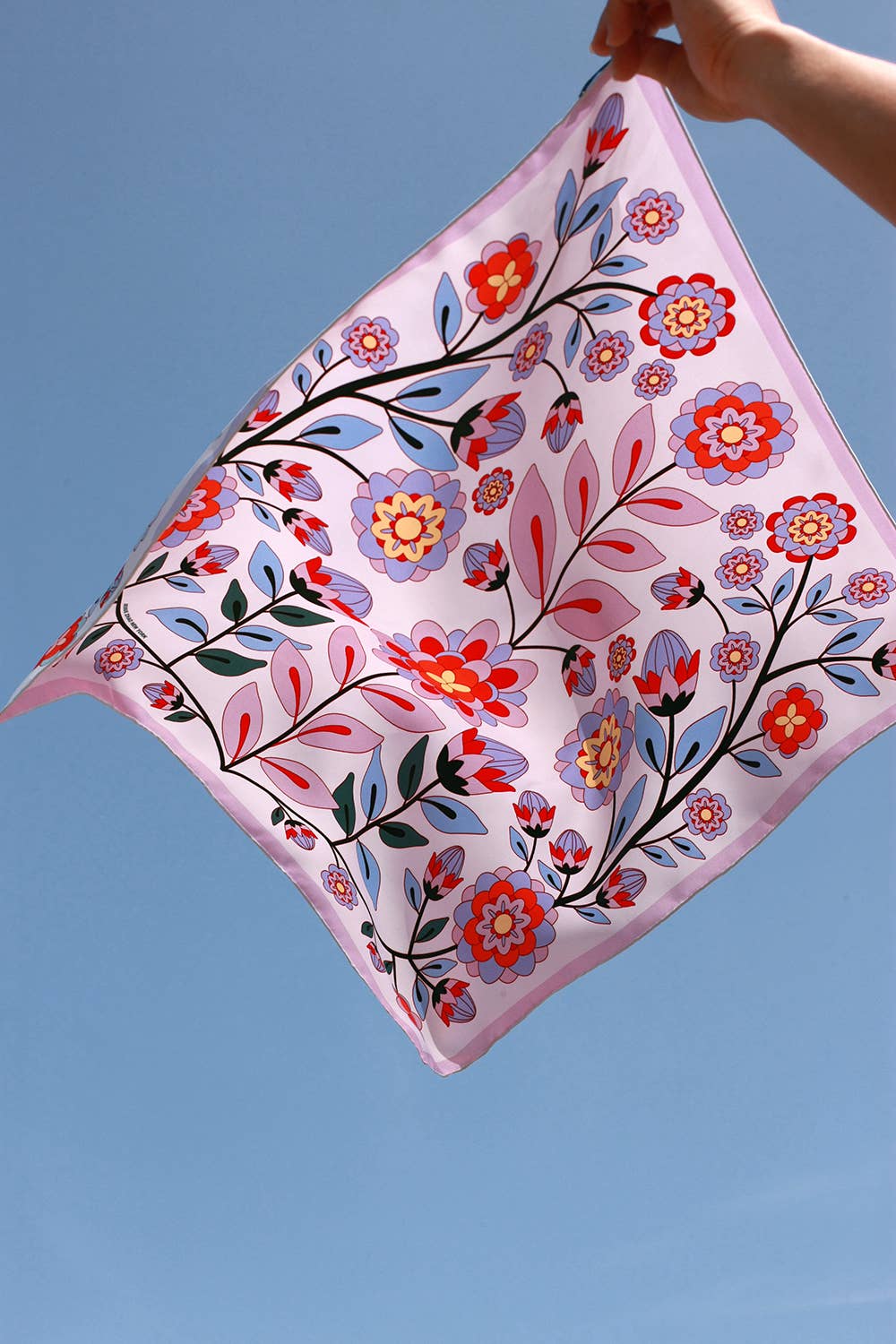 Jessie Zhao New York - Double Sided Silk Scarf Of Pink Garden
