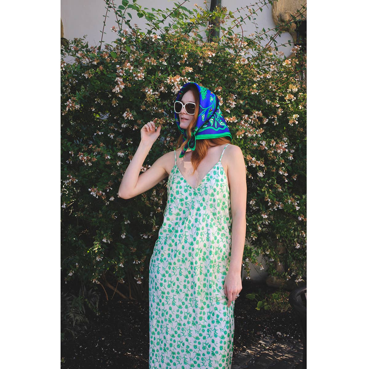 Jessie Zhao New York - Double Sided Silk Scarf Of Leopards In The Verdant Wild
