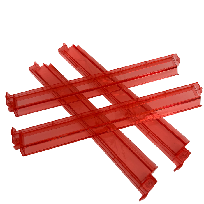 Mahjong Studios - Mahjong Rack and Pusher Set of 4 - Multi Colors Blue Purple Red Green Clear
