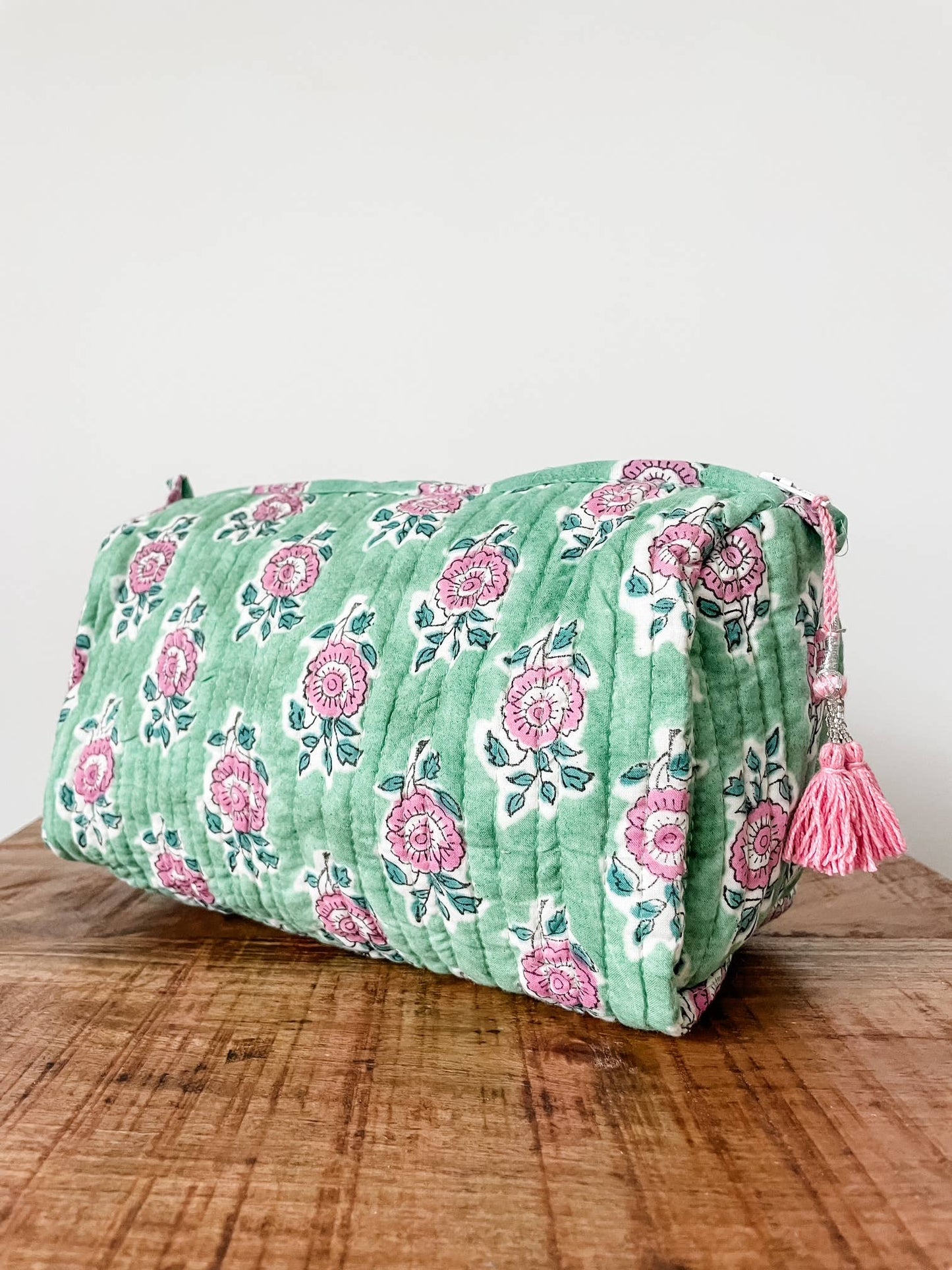 Kalyana Textiles - Fern Green Block Print Pouch