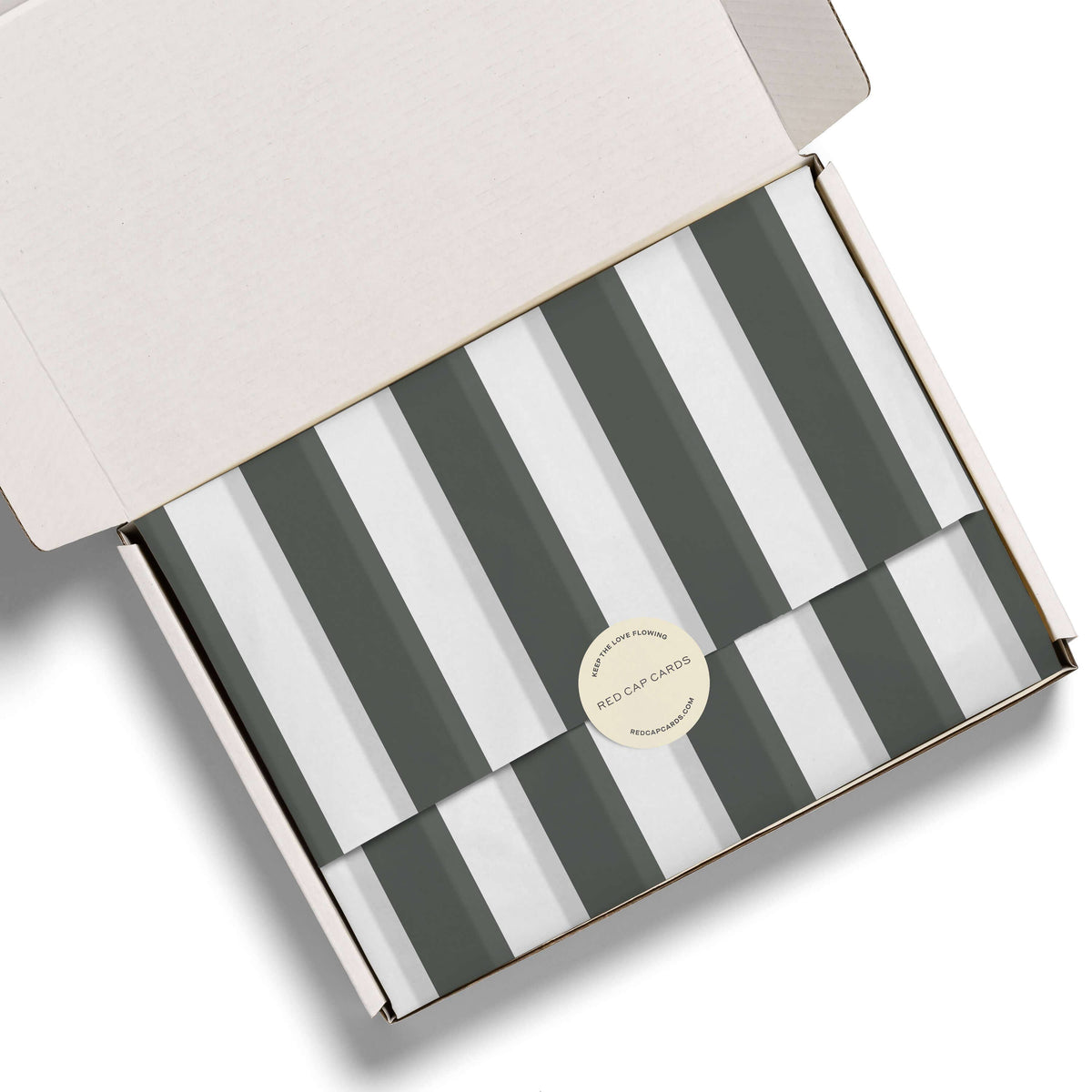Red Cap Cards - Chunky Black Stripes tissue paper