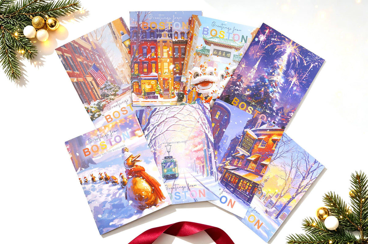 anyangART Studio - Boston Holiday Card Set/ Greeting Card Set/ Christmas Cards