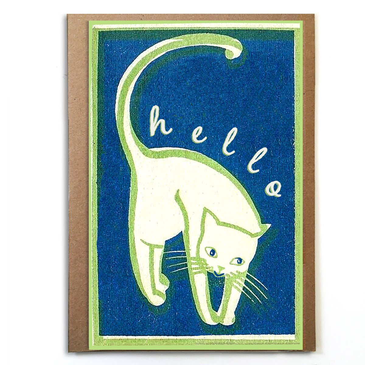 A Zillion Dollars - Elegant Cat Saying Hello: Bold Japanese Graphic Card