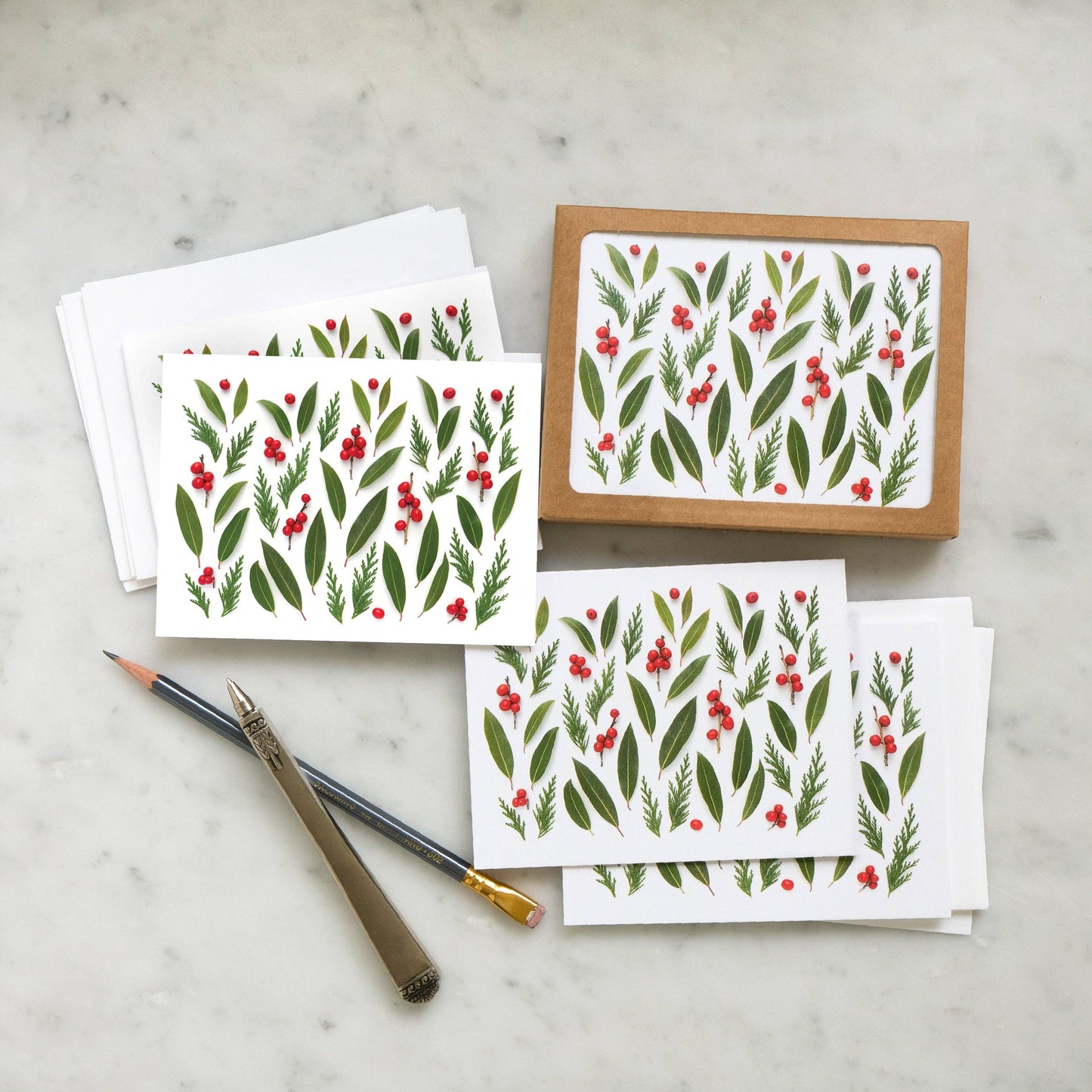 Bottle Branch - Card set - Winterberries