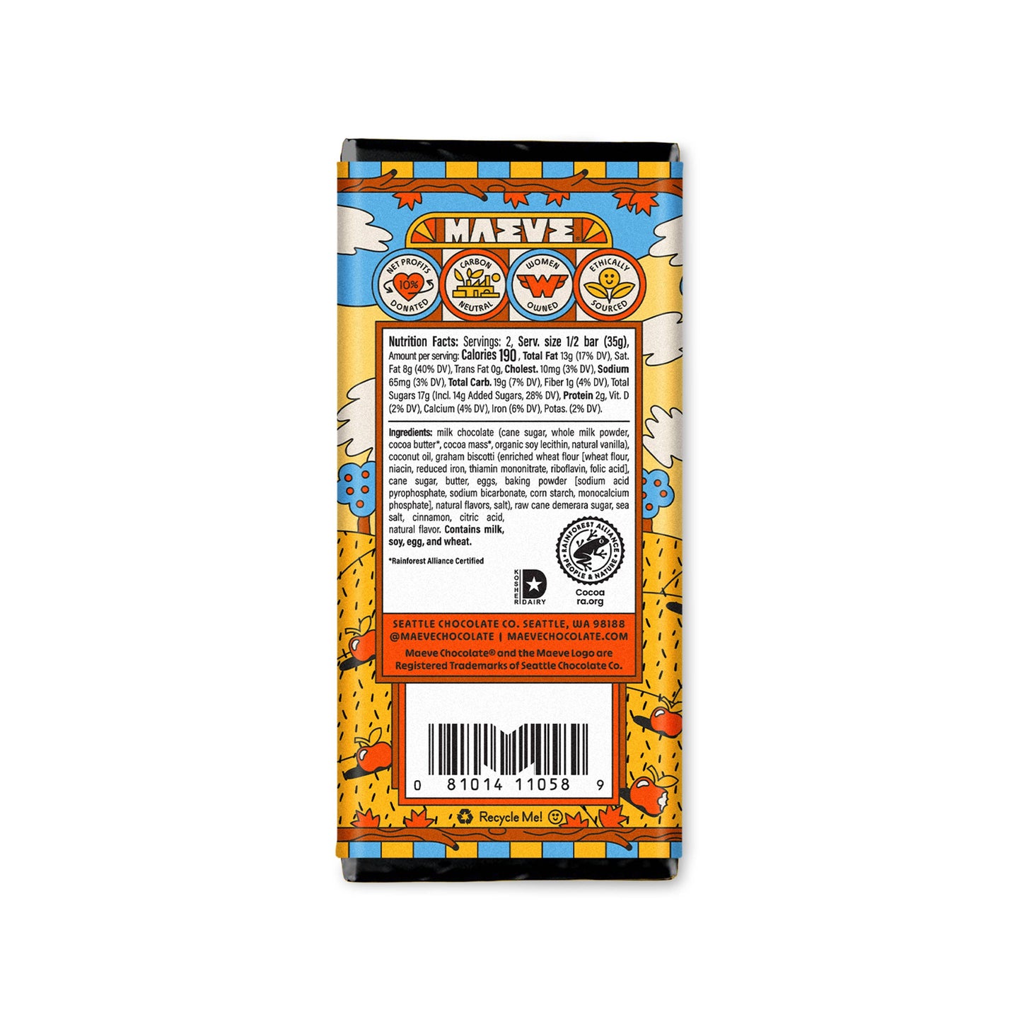 Seattle Chocolate Presents Maeve - Fall - Apple Cider Donuts Truffle Bar