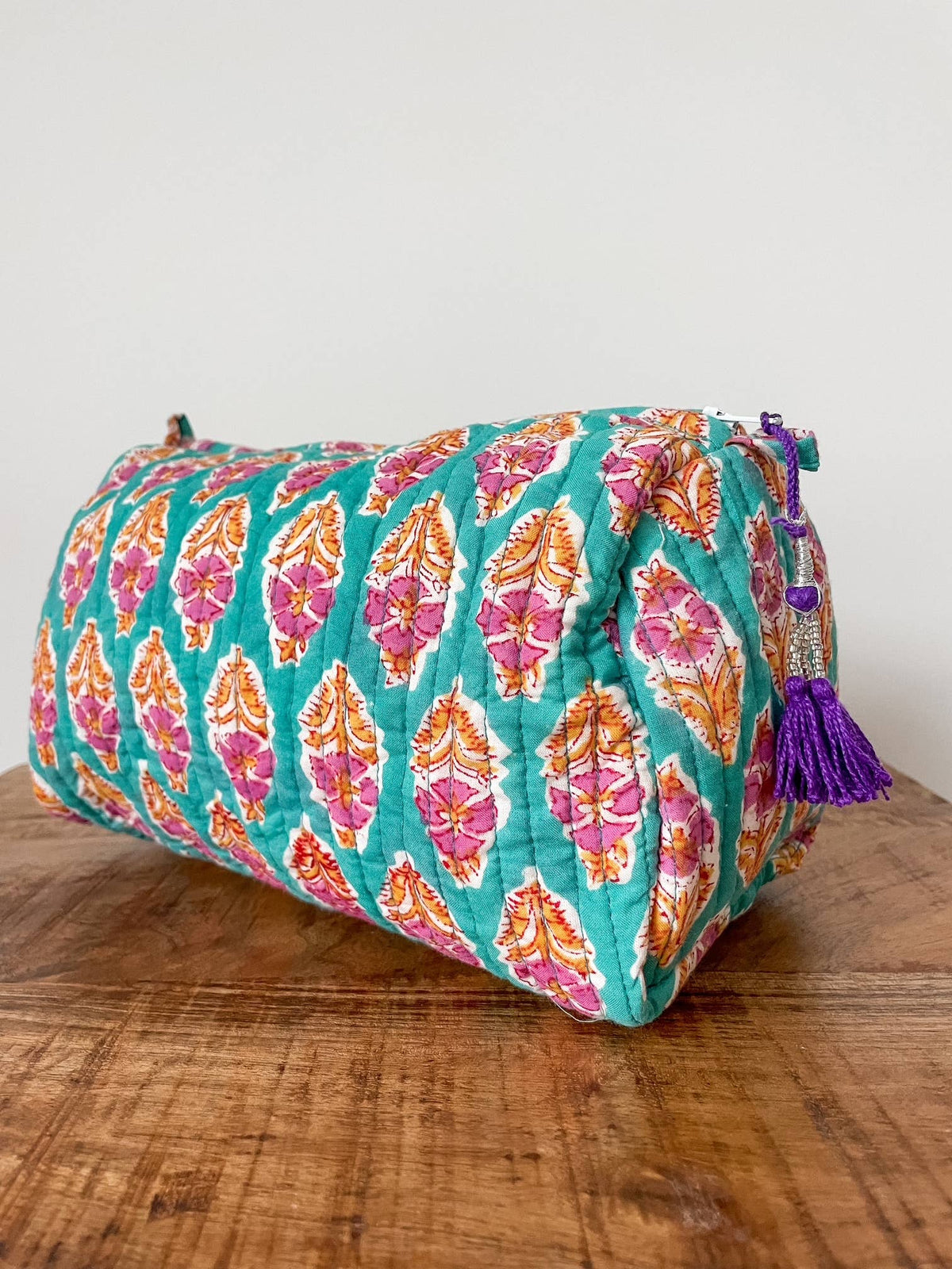 Kalyana Textiles - Sea Green Block Print Pouch