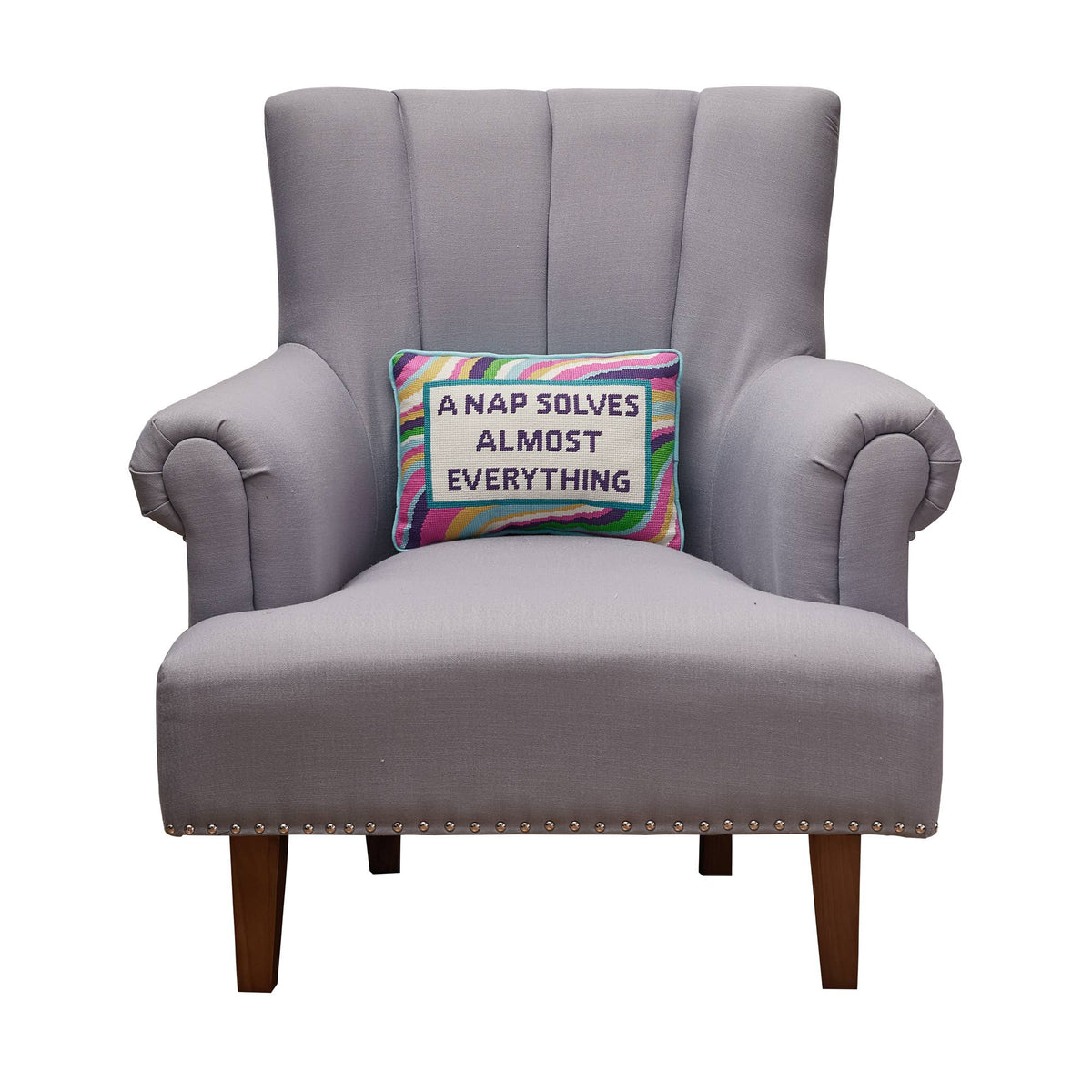 Peking Handicraft - Nap Solves Almost Everything Embroidered Pillow