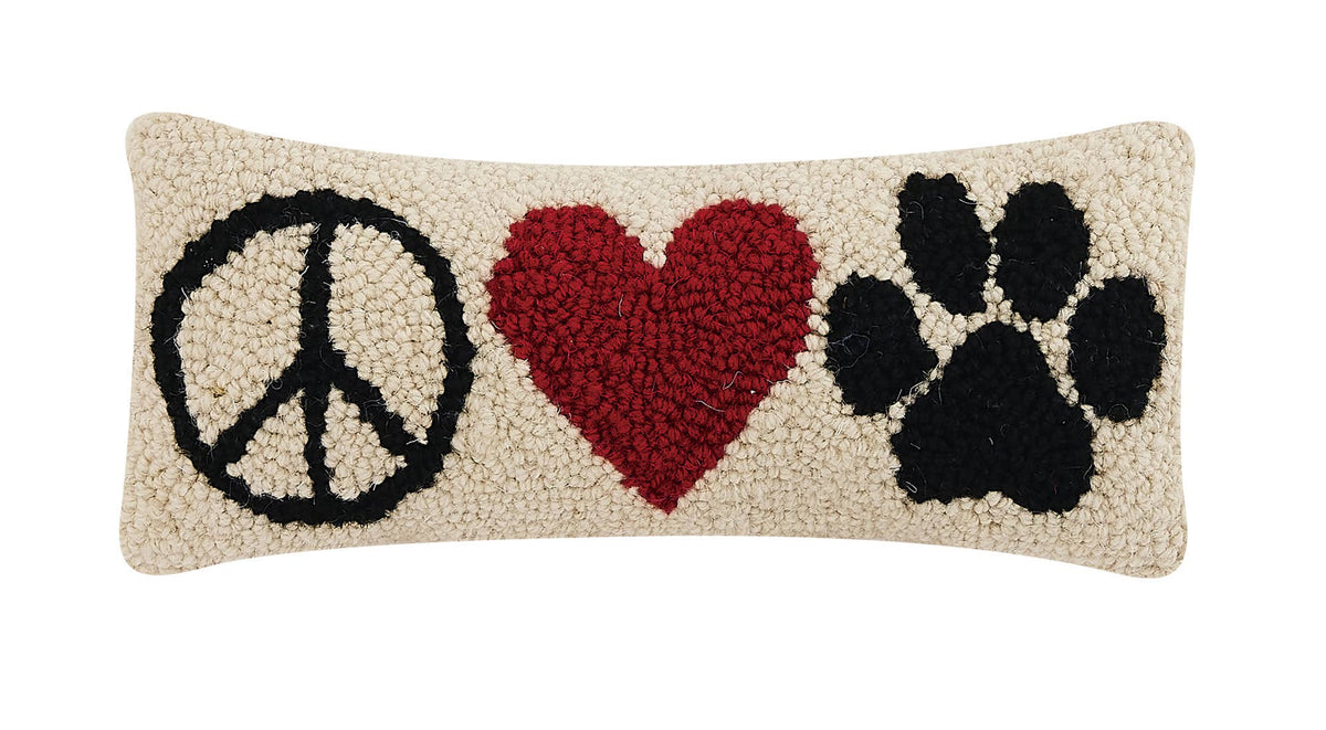 Peking Handicraft - Peace Heart Paw Hook Pillow
