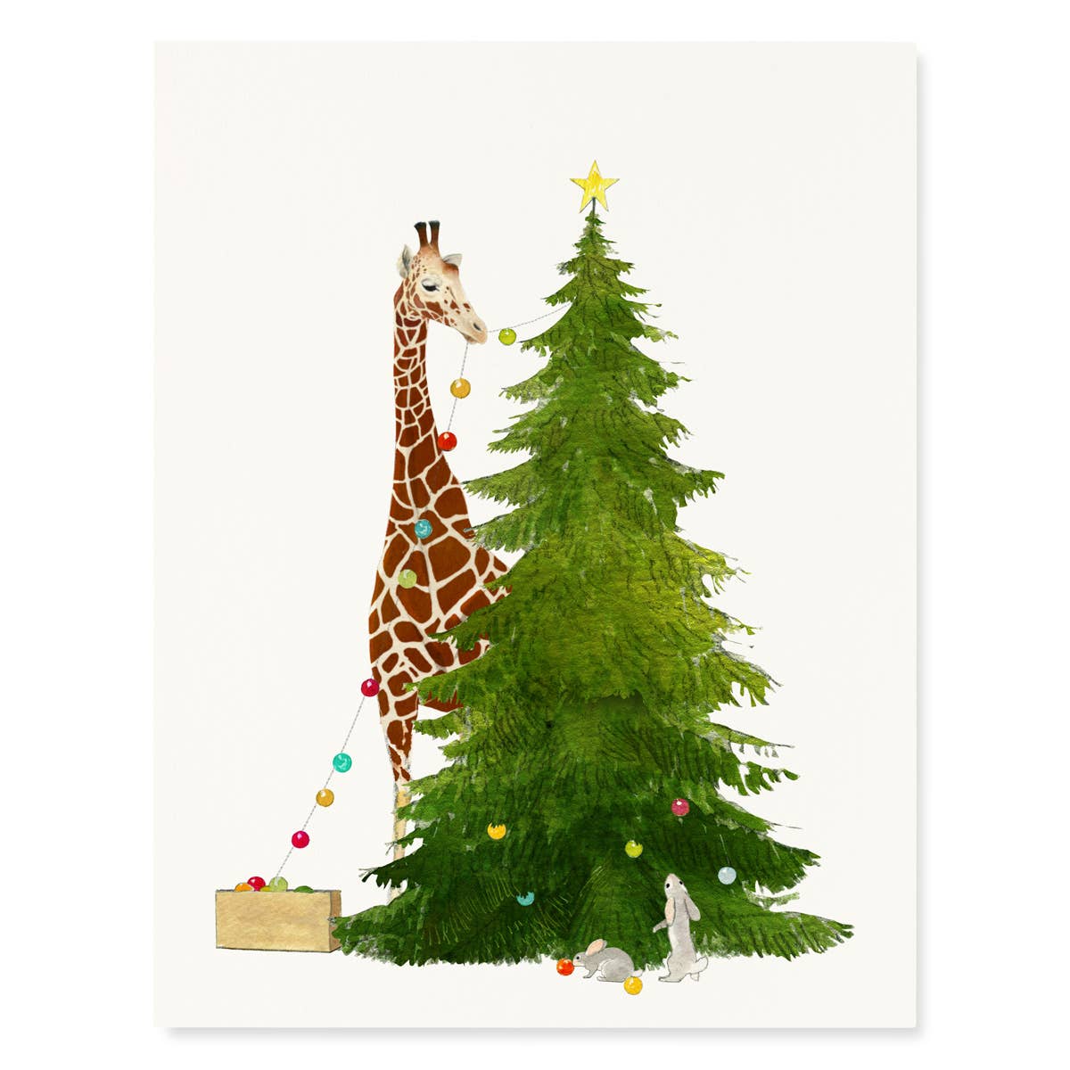Felix Doolittle - Star Trimmer - Holiday Christmas Cards - Giraffes