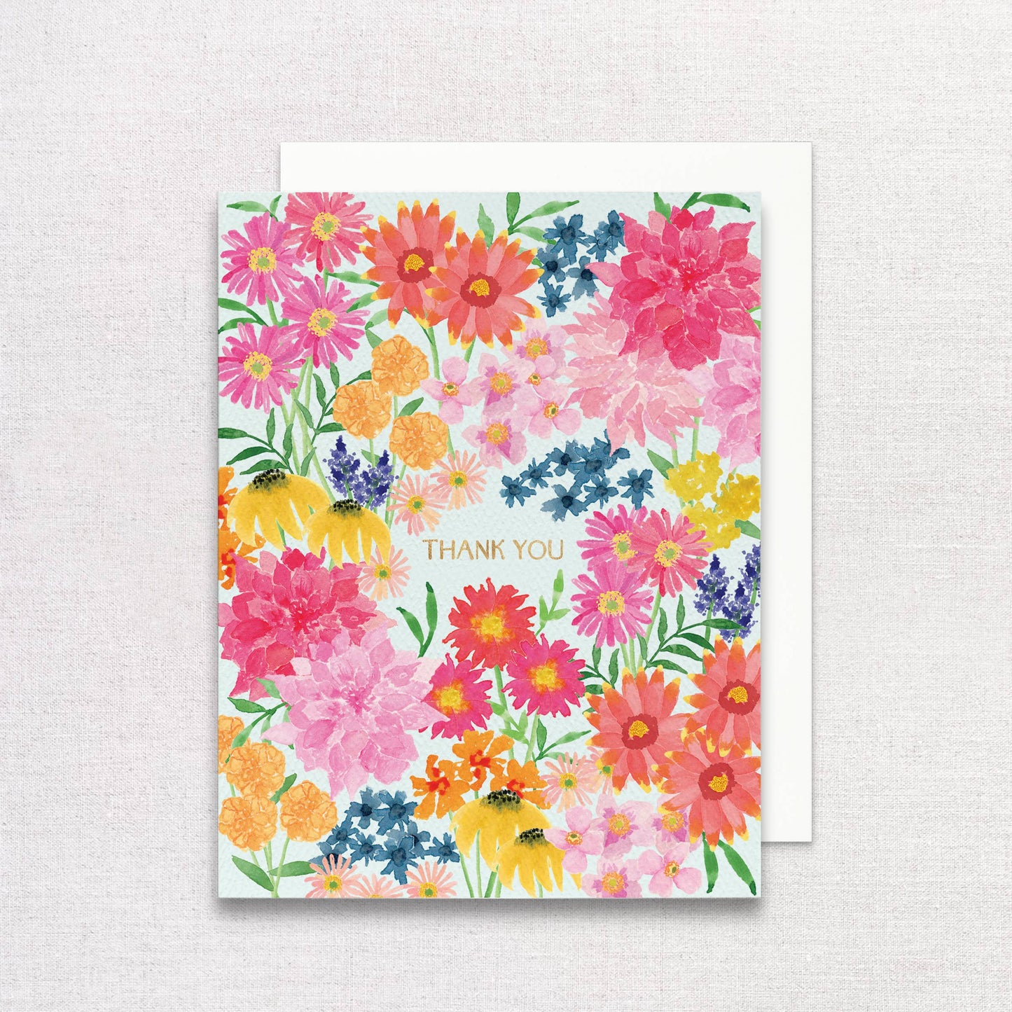 Gert & Co - Bright Wildflowers Thank You Greeting Card with Gold Foil