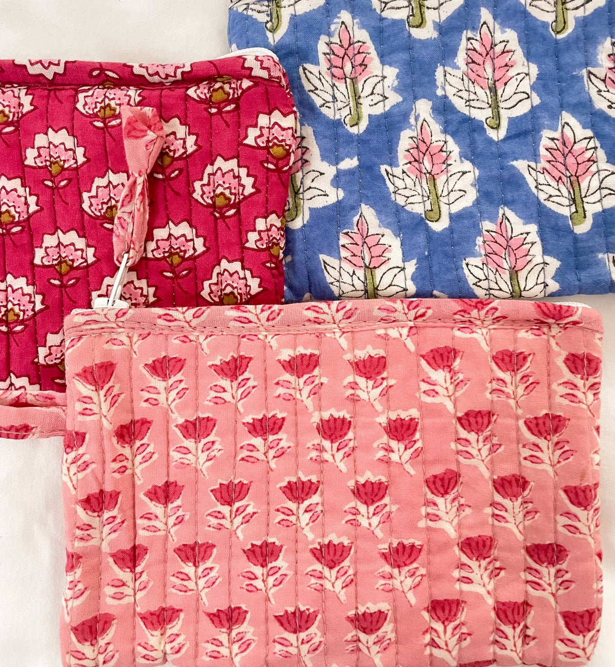 Kalyana Textiles - Berry Pink Block Print Mini Pouch