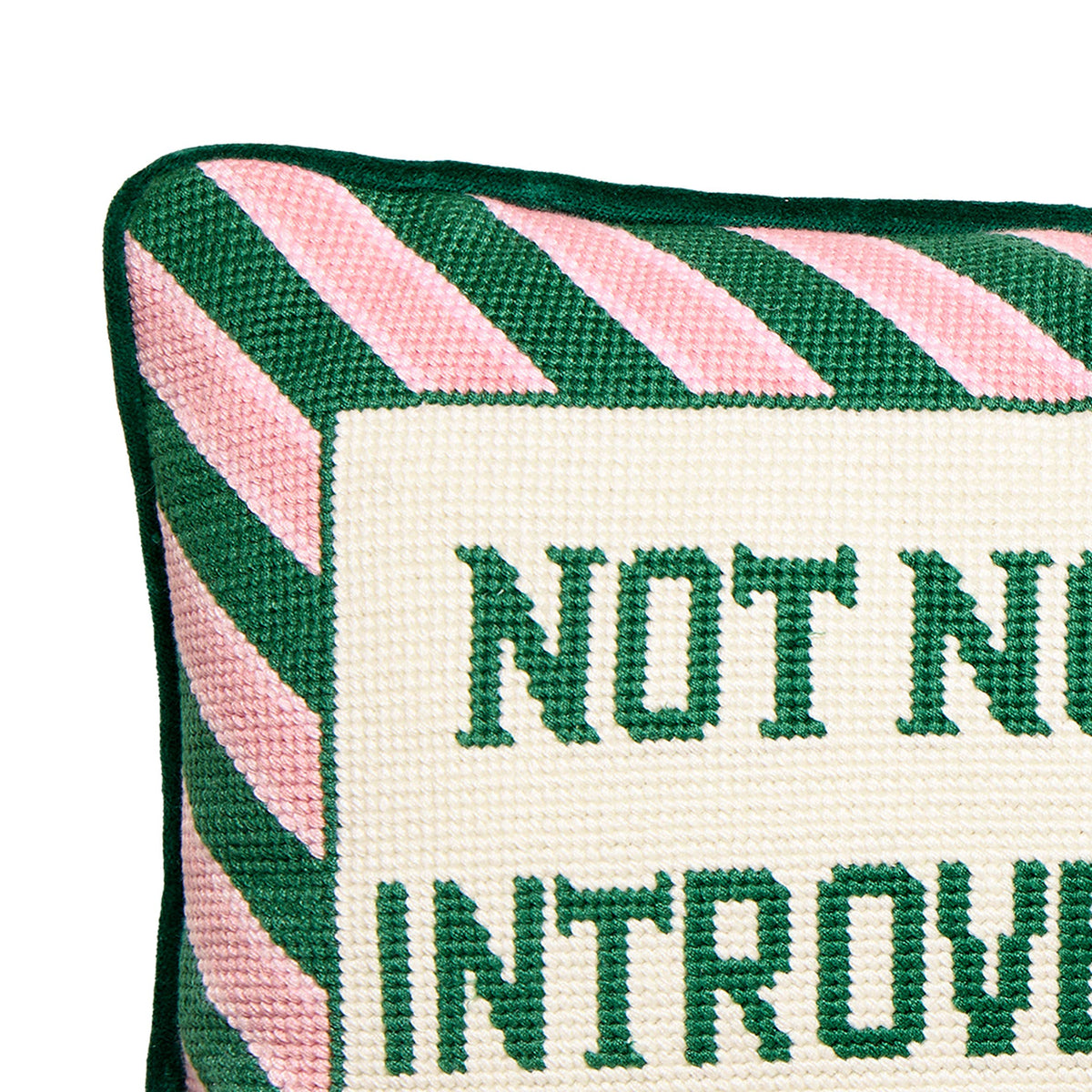 Peking Handicraft - Not Now I'm Introverting Embroidered Pillow