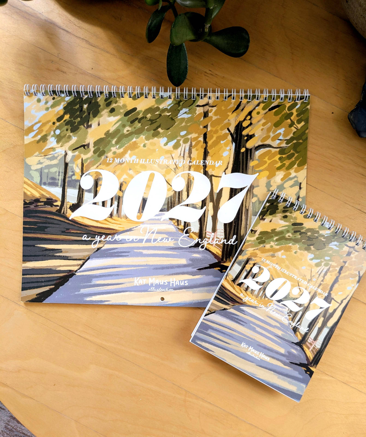 Kat Maus Haus Illustration - 2027 Desk Calendar: "A Year in New England"